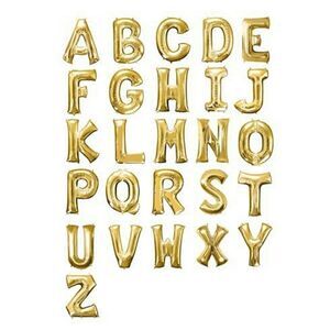 ALPHABET Letters Gold Foil Balloon Party Birthday Name Event Air Helium NWT